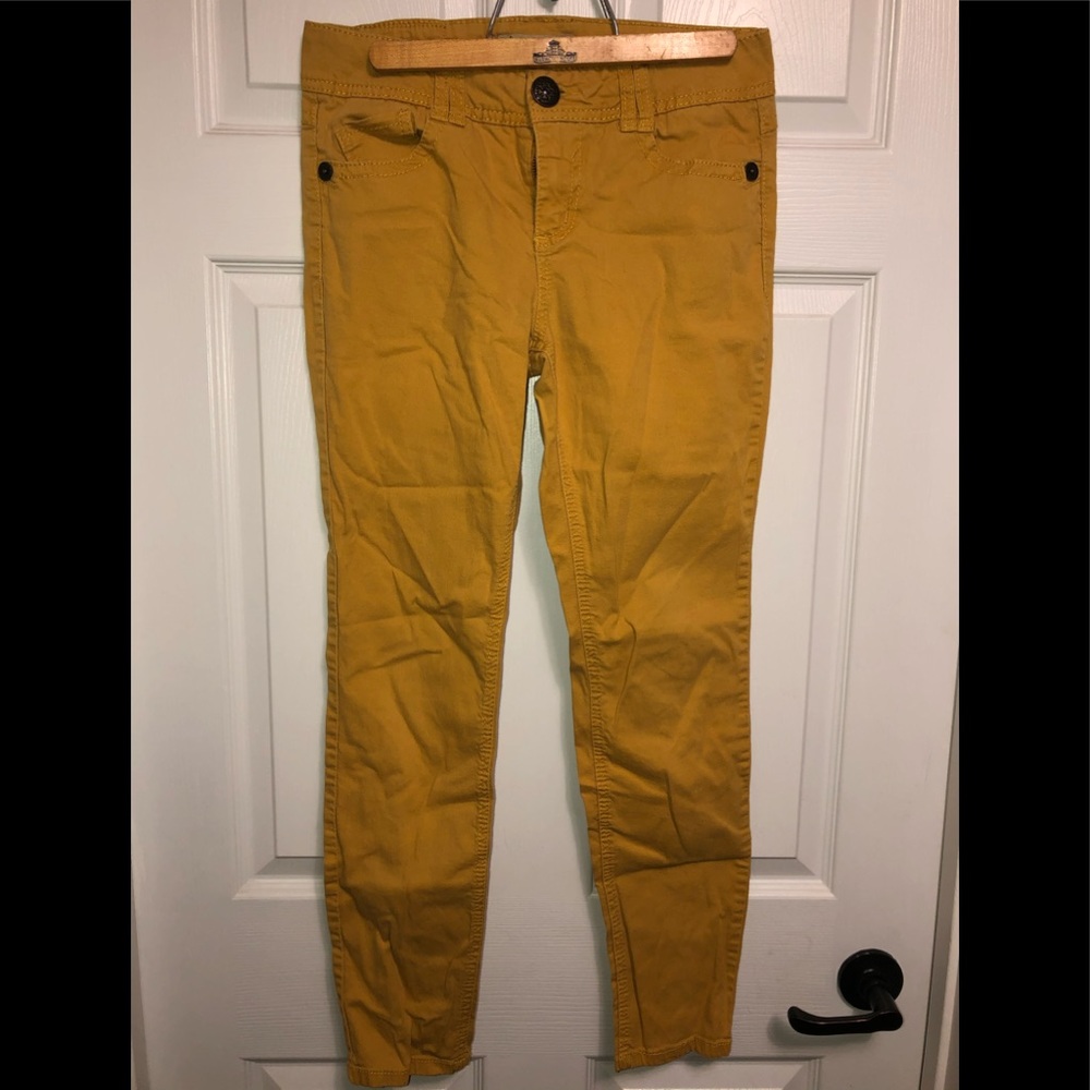 Mustard jeans.